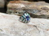 SJ6095 - Blue Sapphire with Emerald and Diamond Ring Set in 18 Karat White Gold Settings