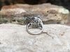SJ6095 - Blue Sapphire with Emerald and Diamond Ring Set in 18 Karat White Gold Settings