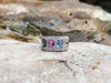 SJ6169 - Multi-Color Sapphire with Diamond Ring Set in 18 Karat White Gold Settings