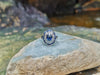 SJ1366 - Blue Sapphire with Diamond Ring Set in 18 Karat White Gold Settings