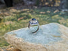 SJ1366 - Blue Sapphire with Diamond Ring Set in 18 Karat White Gold Settings
