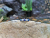 SJ1927 - Blue Sapphire with Diamond Ring Set in 18 Karat White Gold Settings