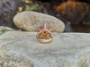 SJ1457 - Cabochon Rubellite with Pink Sapphire and Diamond Ring in 18 Karat Rose Gold