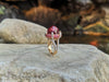 SJ1457 - Cabochon Rubellite with Pink Sapphire and Diamond Ring in 18 Karat Rose Gold