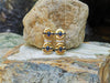 SJ1966 - Cabochon Blue Sapphire with Diamond and Blue Sapphire Earrings in 18 Karat Gold