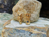 SJ1966 - Cabochon Blue Sapphire with Diamond and Blue Sapphire Earrings in 18 Karat Gold