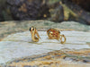 SJ1426 - Cabochon Blue Sapphire with Ruby and Diamond Earrings in 18 Karat Gold Settings