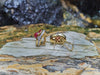 SJ1429 - Cabochon Ruby with Ruby and Diamond Earrings Set in 18 Karat Gold Settings