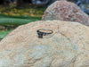 SJ1933 - Black Sapphire Ring Set in 18 Karat White Gold Settings