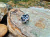 SJ1446 - Blue Sapphire with Diamond Ring Set in 18 Karat White Gold Settings