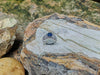 SJ1446 - Blue Sapphire with Diamond Ring Set in 18 Karat White Gold Settings