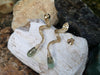 SJ1586 - Brown Diamond with Green Amethyst Snake Earrings Set in 18 Karat Gold Settings