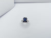SJ1290 - Blue Sapphire with Diamond Ring Set in 18 Karat White Gold Settings