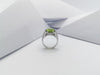SJ1160 - Peridot with Diamond Ring Set in 18 Karat White Gold Settings