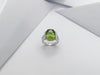 SJ1160 - Peridot with Diamond Ring Set in 18 Karat White Gold Settings