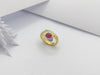 JRB8382 - Cabochon Ruby & Diamond Serpent Ring Set in 18 Karat Gold Setting