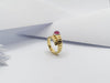 JRB8382 - Cabochon Ruby & Diamond Serpent Ring Set in 18 Karat Gold Setting