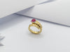 JRB8382 - Cabochon Ruby & Diamond Serpent Ring Set in 18 Karat Gold Setting