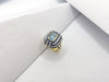 SJ1166 - Aquamarine with Blue Sapphire and Diamond Ring Set in 18 Karat Gold Settings