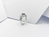 SJ1212 - Blue Sapphire with Diamond Ring Set in 18 Karat White Gold Settings