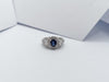 SJ1212 - Blue Sapphire with Diamond Ring Set in 18 Karat White Gold Settings
