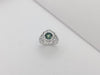 SJ1186 - Green Sapphire with Diamond Ring Set in 18 Karat White Gold Settings