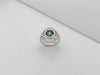 SJ1186 - Green Sapphire with Diamond Ring Set in 18 Karat White Gold Settings