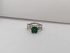 SJ1177 - Emerald with Diamond Ring Set in Platinum 950 Settings
