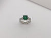 SJ1177 - Emerald with Diamond Ring Set in Platinum 950 Settings