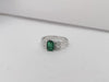 JR1154T - Emerald & Diamond Ring Set in 18 Karat White Gold Setting