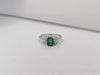 JR1154T - Emerald & Diamond Ring Set in 18 Karat White Gold Setting