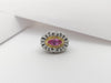 SJ2006 - Pink Sapphire with Yellow Diamond and Diamond Ring Set in 18 Karat White Gold