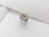 SJ2006 - Pink Sapphire with Yellow Diamond and Diamond Ring Set in 18 Karat White Gold