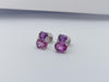 SJ1139 - Pink Sapphire, Purple Sapphire and Diamond Earrings Set in 18 Karat White Gold
