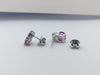 SJ1139 - Pink Sapphire, Purple Sapphire and Diamond Earrings Set in 18 Karat White Gold