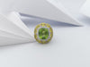 SJ1238 - Cushion Cut Peridot, Yellow Sapphire with Diamond Ring in 18 Karat White Gold