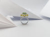 SJ1238 - Cushion Cut Peridot, Yellow Sapphire with Diamond Ring in 18 Karat White Gold