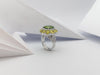 SJ1238 - Cushion Cut Peridot, Yellow Sapphire with Diamond Ring in 18 Karat White Gold