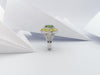 SJ1238 - Cushion Cut Peridot, Yellow Sapphire with Diamond Ring in 18 Karat White Gold