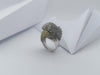 SJ1276 - Brown Diamond, Yellow Diamond, Diamond and Eagle Ring in 18K White Gold