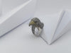 SJ1276 - Brown Diamond, Yellow Diamond, Diamond and Eagle Ring in 18K White Gold