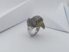 SJ1276 - Brown Diamond, Yellow Diamond, Diamond and Eagle Ring in 18K White Gold