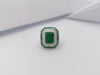 SJ1400 - Emerald with Diamond Ring Set in 18 Karat White Gold Settings