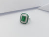 SJ1400 - Emerald with Diamond Ring Set in 18 Karat White Gold Settings
