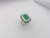 SJ1400 - Emerald with Diamond Ring Set in 18 Karat White Gold Settings