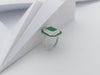 SJ1400 - Emerald with Diamond Ring Set in 18 Karat White Gold Settings