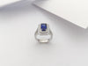 SJ1229 - GIA Certified 3 Cts Blue Sapphire with Diamond Ring Set in 18 Karat White Gold