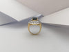 SJ1286 - GIA Certified Unheated 5 Cts Blue Sapphire with Diamond Ring in 18 Karat Gold