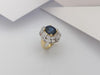 SJ1286 - GIA Certified Unheated 5 Cts Blue Sapphire with Diamond Ring in 18 Karat Gold