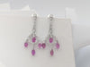 SJ1146 - Pink Sapphire with Diamond Earrings Set in 18 Karat White Gold Settings